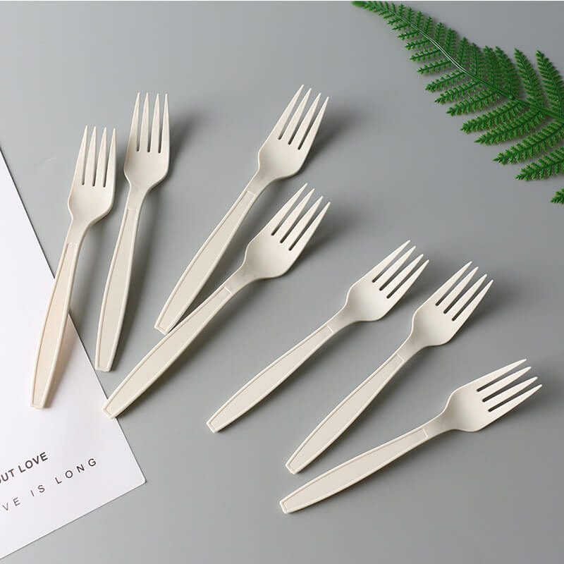 fourchettes emballées individuellement fécule de maïs couverts cuillère en plastique transparent ustensiles de service