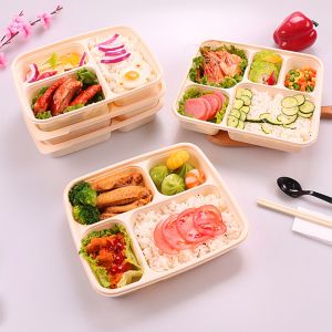 pp boîte à lunch en plastique jetable 3 4 5 6 compartiment écologique