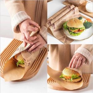 Feuille de cire Imprimée Wrap Sandwich Hamburger Papier et emballage de pain