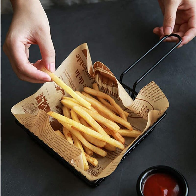 Papier de charcuterie personnalisé burger ciré recyclé blanc