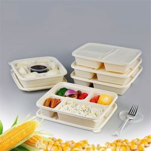Hot Pack Food Jetable Banana Split Containers Boîtes à emporter chinoises Compostable