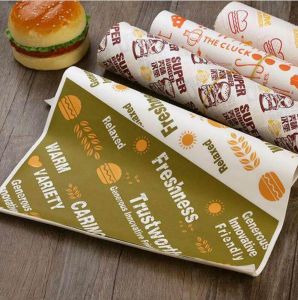 Hamburger Wrapping Paper Fabricant d’emballage de restauration rapide jetable de Chine Burger Basket Liners