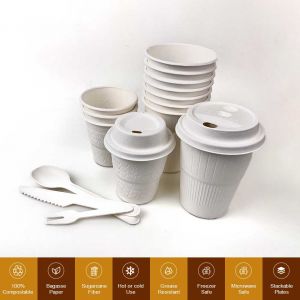Couvercle sans d?me en plastique Biograded Cup Couvercle Meilleure qualité jetable respectueux de l'environnement Couvercle
