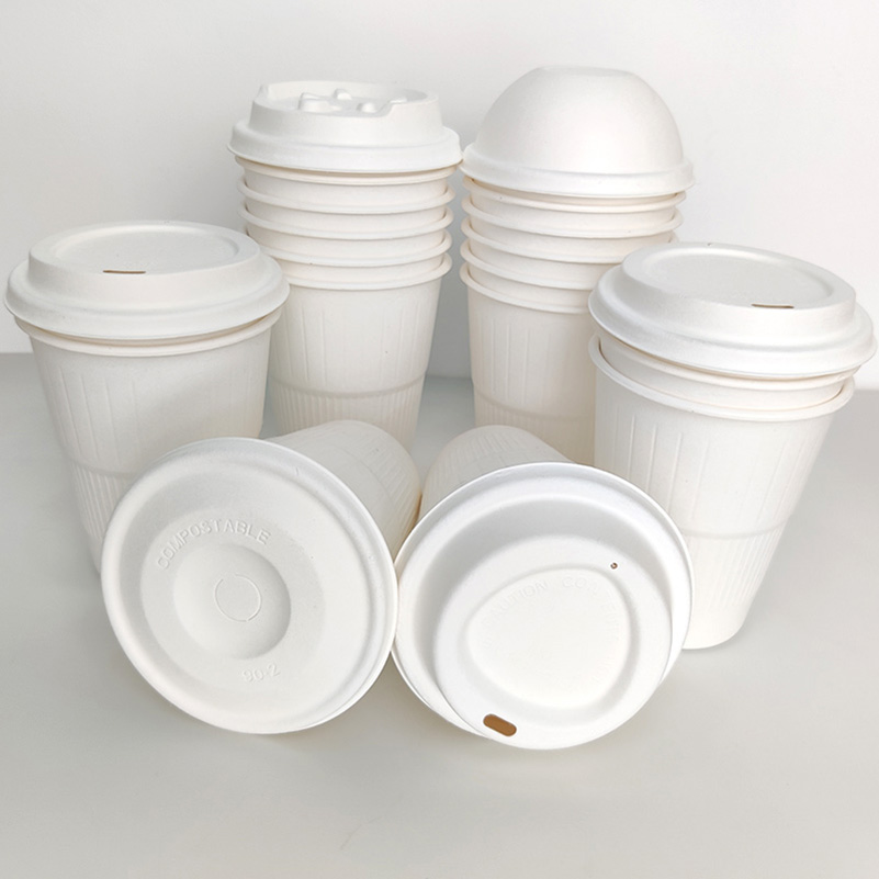 Couvercle sans d?me en plastique Biograded Cup Couvercle Meilleure qualité jetable respectueux de l'environnement Couvercle