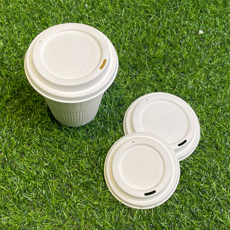 Couvercle sans d?me en plastique Biograded Cup Couvercle Meilleure qualité jetable respectueux de l'environnement Couvercle