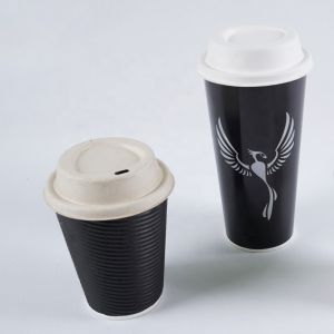 Couvercle personnalisé couleur animal de compagnie fibre de bambou jetable Koffiekopje Deksel couleur papier tasse à café couvercle