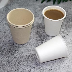 Injection de papier de pate de bambou de bagasse 90mm biodégradable Pla café jetable verre à boire couvercle à vis