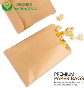 Sac imprimé sac de hamburger sandwich sac d'emballage alimentaire en papier brun avec logo sac en papier
